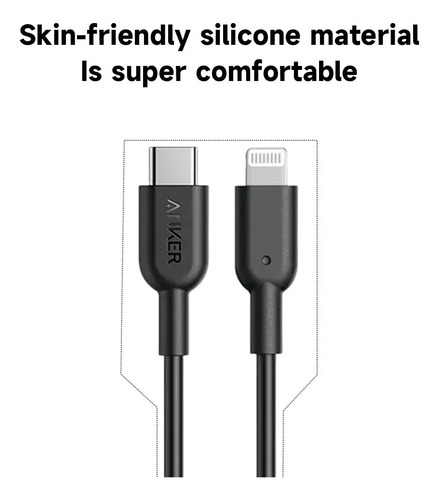 Cabo Anker Usb-c/lightning iPhone Mfi Turbo 90cm Branco