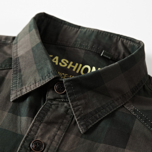 Camisas Casuales A Cuadros Para Hombre Camisas Militares Par