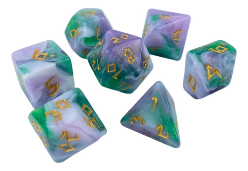3 X 7 Pçs Role Playing Dice Gaming Dice, Violeta Branco