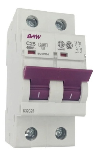 Imagen 2 de 4 de Llave Térmica Bipolar 2x10/15/20/25/32/40 Amper Baw - Tofema
