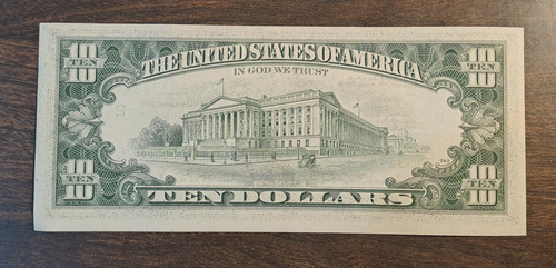 Estados Unidos Billete 10 Dólares Serie B Hamilton 1981a. Ex (Usado)