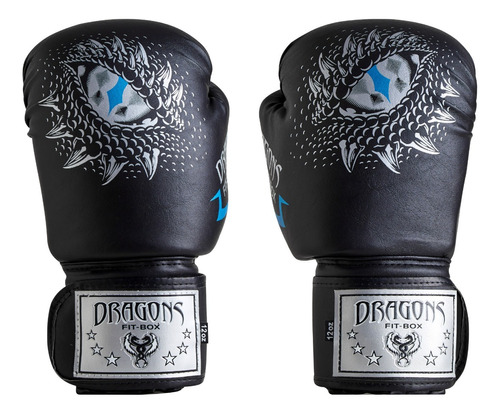 Guantes De Boxeo / Muay Thai / Kick Negro Ojos De Dragon