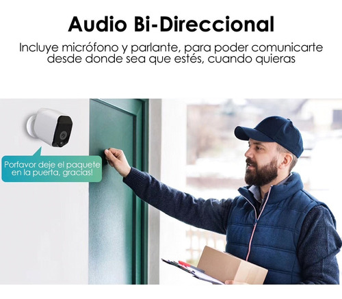 Imagen 5 de 6 de Cámara Ip Wifi Full Hd 1080p 2mpx Pir Batería Inalámbrica