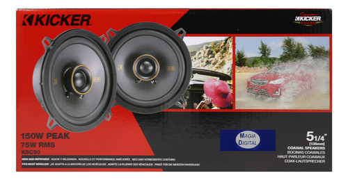 Bocinas 5.25puLG Kicker 51ksc504 150w Rms 2 Vias Linea Ks Color Negro