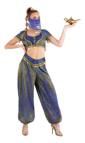 Disfraz De Bella Genio Arabe Aladino Belly Dance P/ Damas