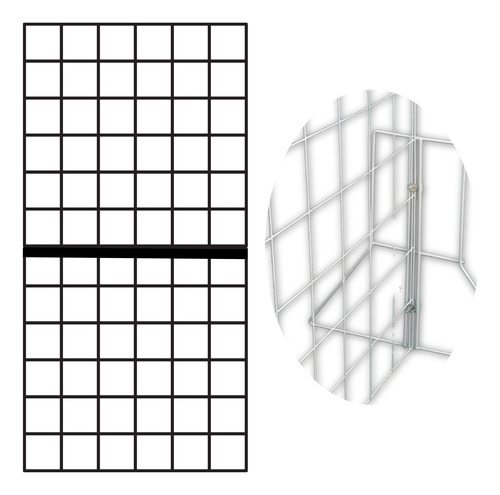 Reja Malla De Alambre Exhibidor 2x1 Metros Plegable