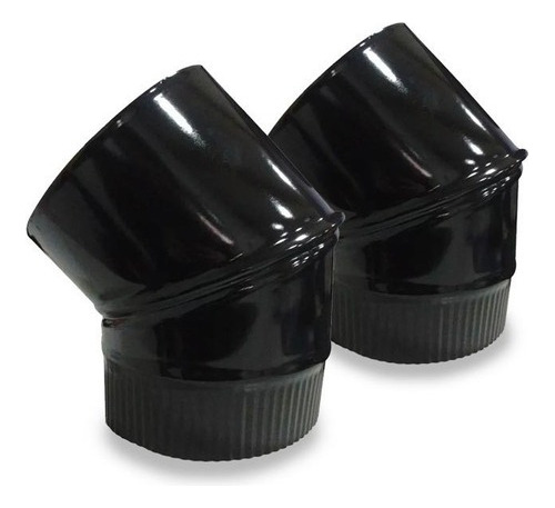 Imagen 2 de 10 de Salamandras Tromen Codo 45º X 6 Enlozado Accesorio Negro