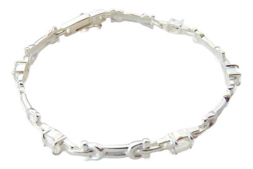Pulseira De Prata 925 Com Garantia E Topázio Natural 9428.
