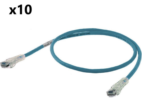 Paq. 10pz Cordón De Parcheo Hubbell Cat 5e Azul 5ft (1.5 Mt)