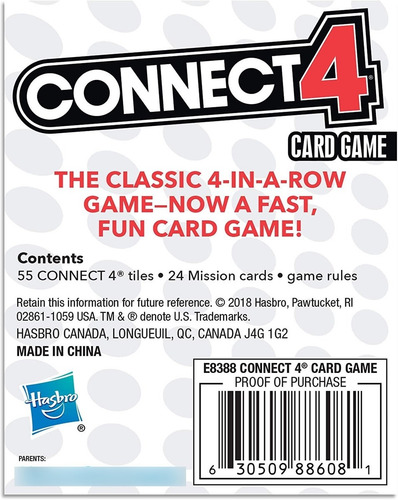 Juego De Cartas Hasbro Gaming Connect 4 Para Niños A Partir