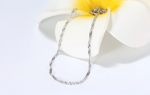 Cadena Collar Singapur Para Mujer En Plata Italiana 925