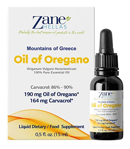 Oil Oregano Zane Hellas 190 Mg De Aceite De Orégano, 164 Mg