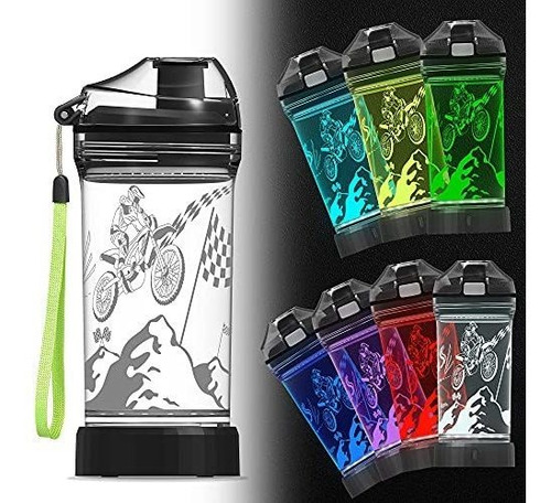 Botella De Agua Ammonite Kids Para Motocicletas Con 3d Glowi