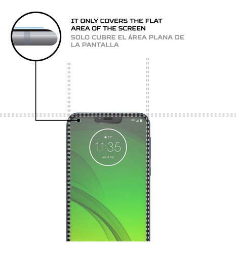 Imagen 4 de 6 de Protector De Pantalla Anti-shock Motorola Moto G7 Power