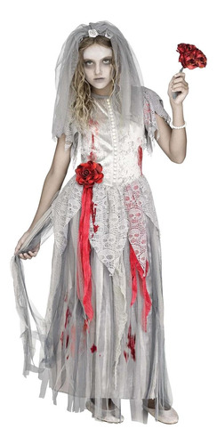 Disfraz De Novia Zombie De Fun World, Mediano 8-10, Multicol