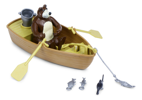 Juguete Muñeco Oso Figuras Masha Y El Oso Playset Bote