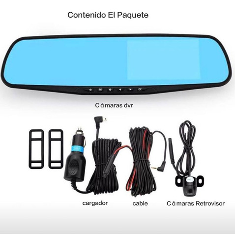 Grabadora De Conducción Dvr-2 Cámaras Retrovisor