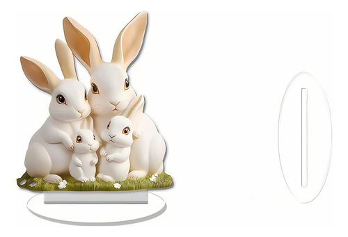 Familia B Ornament 2d De Acrílico Plano, Color Blanco