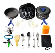 Comprar Vajilla Camping 17 Piezas Completo Hornilla Cubiertos Ollas