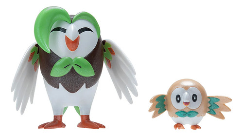 Pack Evolução Figura Pokemon Rowlet Dartrix E Decidueye