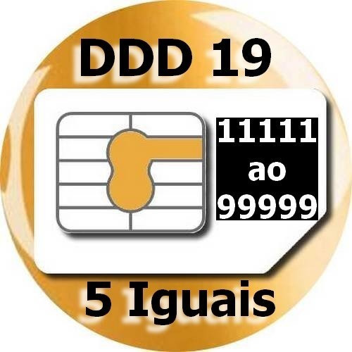 Número Facil Memorização - Golden Number - Ddd 19 - 5 Iguais