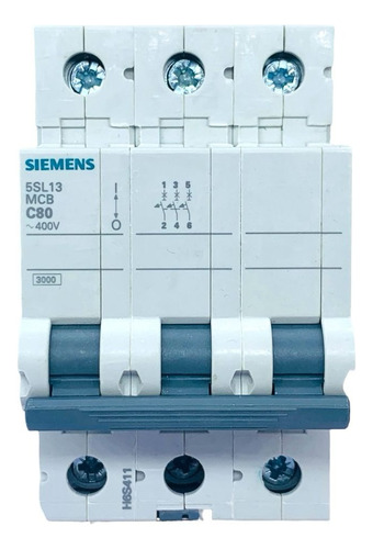 Disjuntor Siemens Tripolar Curva C 80a 5sl1380-7mb