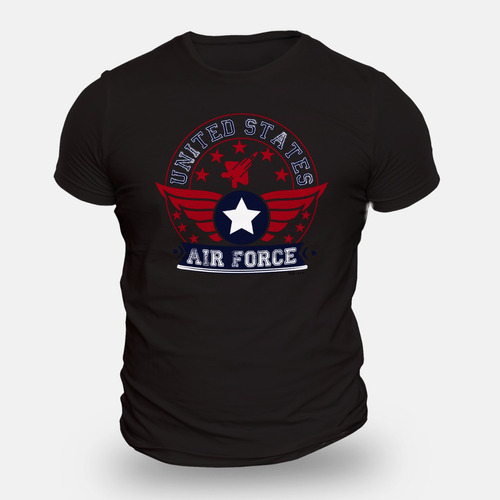 Camiseta Masculina Algodão Confort Premium Estampa Air Force