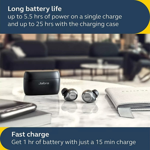 Imagen 6 de 10 de Auricular Jabra Elite 85t Titanium Black Ipx4 Anc 25hs App