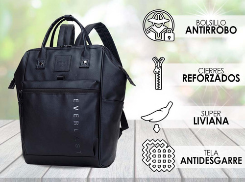 Imagen 4 de 10 de Cartera Mochila Everlast Mujer Anti-robo Espalda Urbana Lady