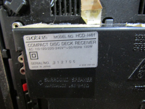 Sony Fh-b700 Minicomponete Bafles Sony Japones Negro 130 W (Usado)