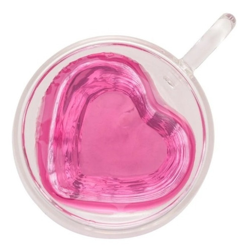 Imagem 5 de 7 de Jogo 2 Xícaras Café Coração Dupla Parede De Vidro 80ml C/nf