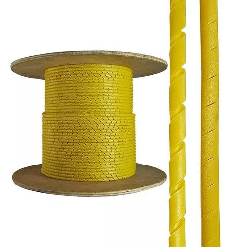  Fapaza organizador de fios espiral 6mm 1/4' preto 50 metros cor amarelo