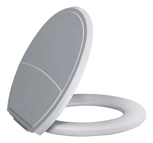 Assento Sanitário Almofadado Oval Metasul Plus Slim Cinza