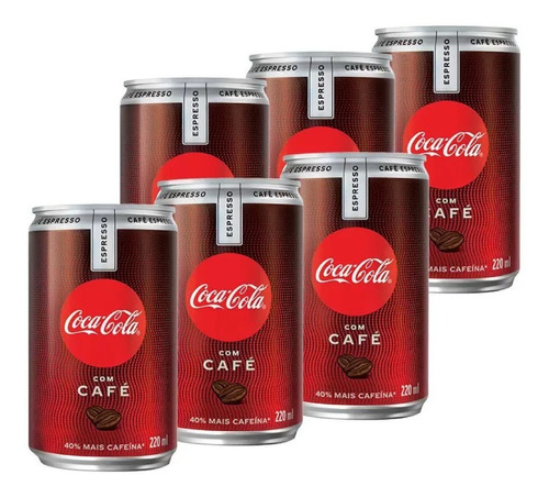 Refrigerante Coca Cola Café Espresso Fardo Com 6 Latas 220ml