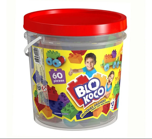 Blokoco Rasti Bloques Grandes Balde 60 Piezas