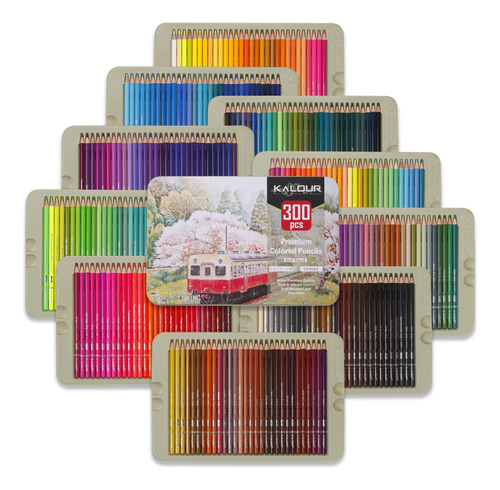 Lápices Colores Profesionales Kalour, Juego 300 Colores, Con
