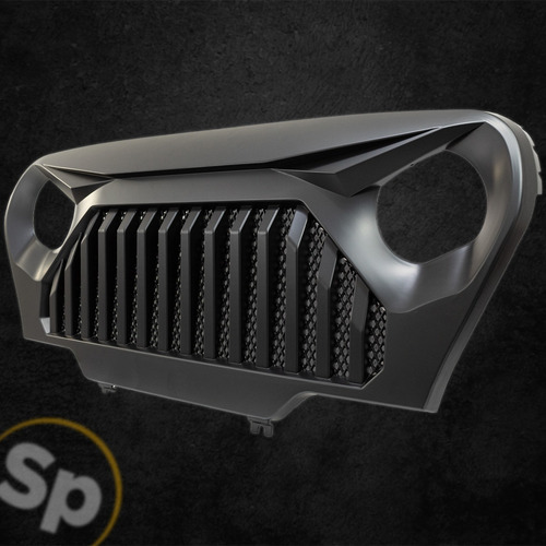 Imagen 4 de 9 de Parrilla Frontal Angry Jeep Wrangler Tj 1997/2006 Negro