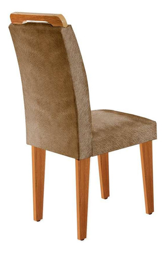 Conjunto Mesa E 6 Cadeiras Imperatriz Suede Off E Chocolate