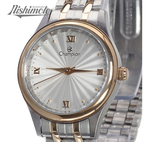 Relógio Champion Feminino Misto + Colar Brinco Prova D'agua