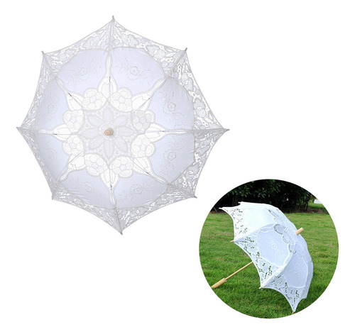 Guarda-chuva De Renda Decoração Com Alça De 52x60cm