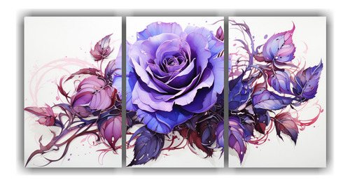 3 Lienzos De Tela Hermoso Flores Creatividad 50x75cm