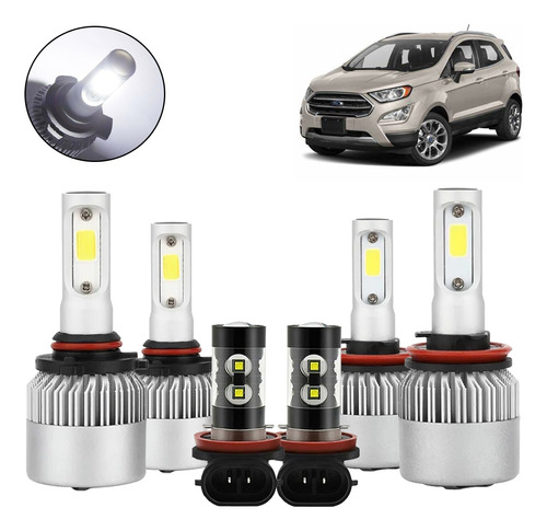 Luz Alta/baja/niebla Kit Faros Led 8000lm Para Ford