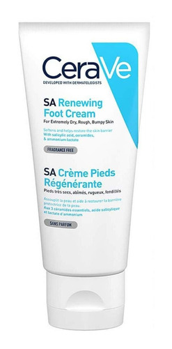 Crema para pies CeraVe Crema Renovadora de Pies con Ácido Salicílico en tubo depresible de 88mL/88g neutro