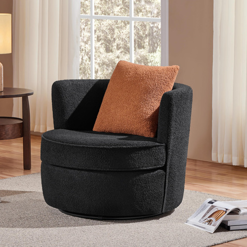 Silla Giratoria De Acento 360 Tapizada Suave Con Almohada
