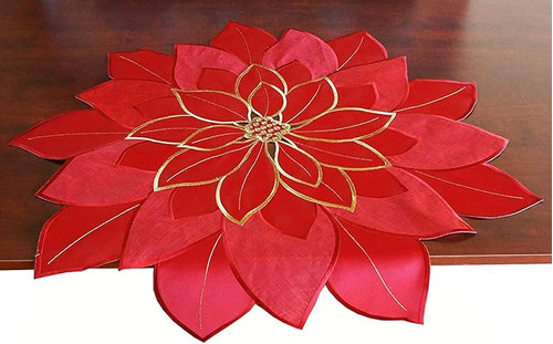 Centro De Mesa Navideño De 34 Pulgadas  Flor De Pascua Bord