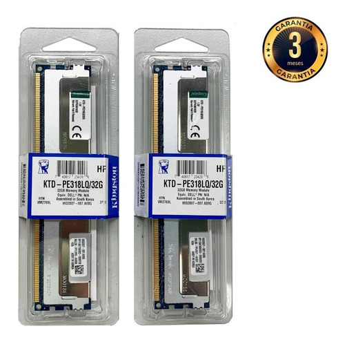 Memória 64gb (2x 32gb) Kingston R620 R720 R720xd T620