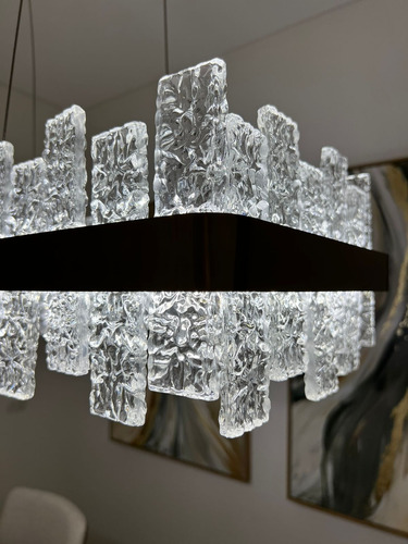 Lustre Pendente Dourado Retangular Esplendor