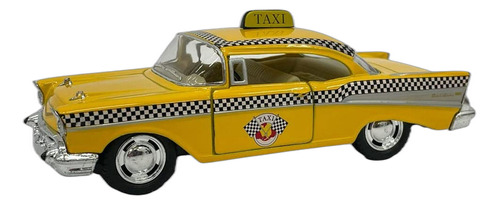 Coche Taxi Clásico Chevy Bel Air 1957 De Metal A Escala 1:40