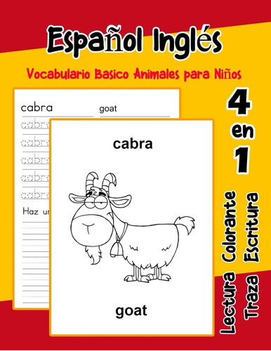 Libro: Español Inglés Vocabulario Basico Animales Niños