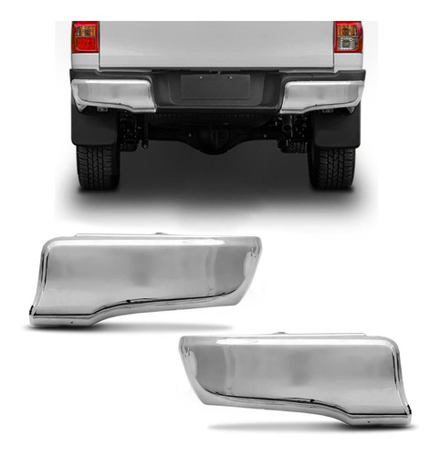Imagem 4 de 4 de Ponteira Parachoque Traseira Hilux 2020 Cromado Bepo